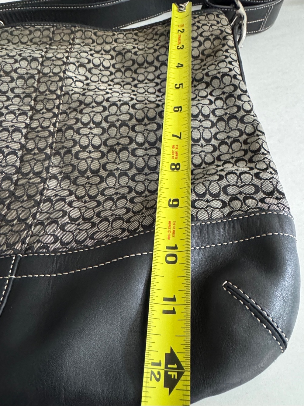 Coach Brown and Black Signature Canvas Hobo Shoulder Bag - Picture 9 of 9
